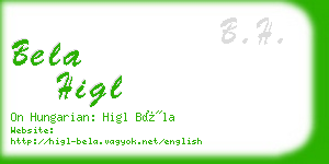 bela higl business card